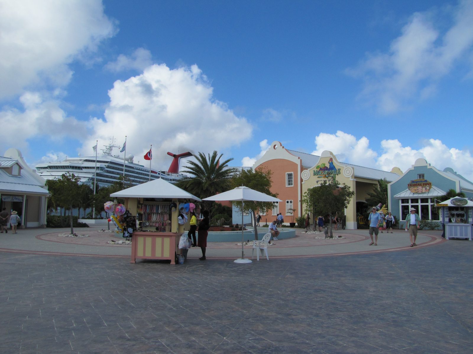 The shops along the pier at Grand Turk