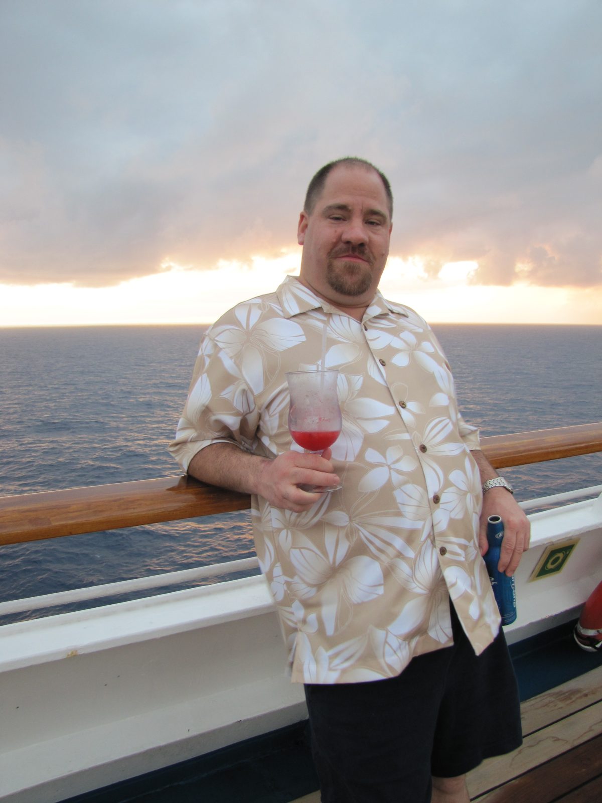 My glass of wine at sunset over Grand Turk