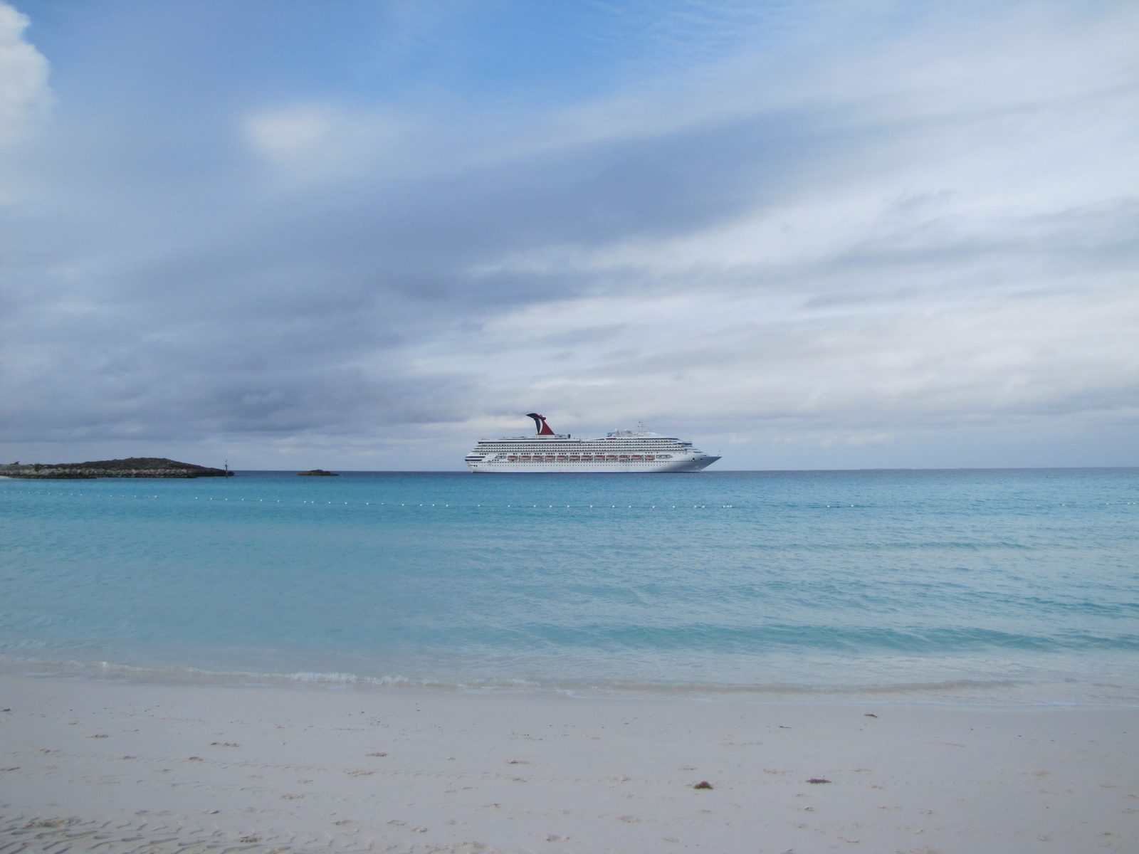 The Destiny off the shore of Half Moon Cay