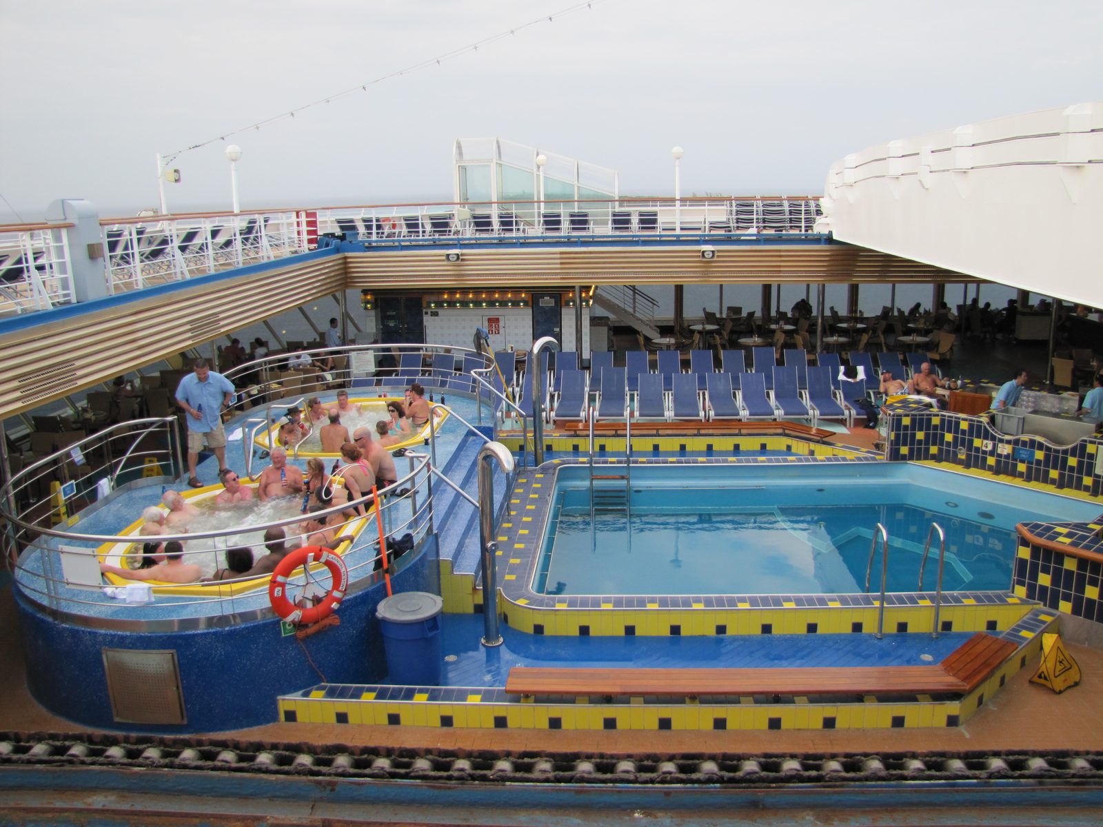 The pool and hot tubs on the Destiny