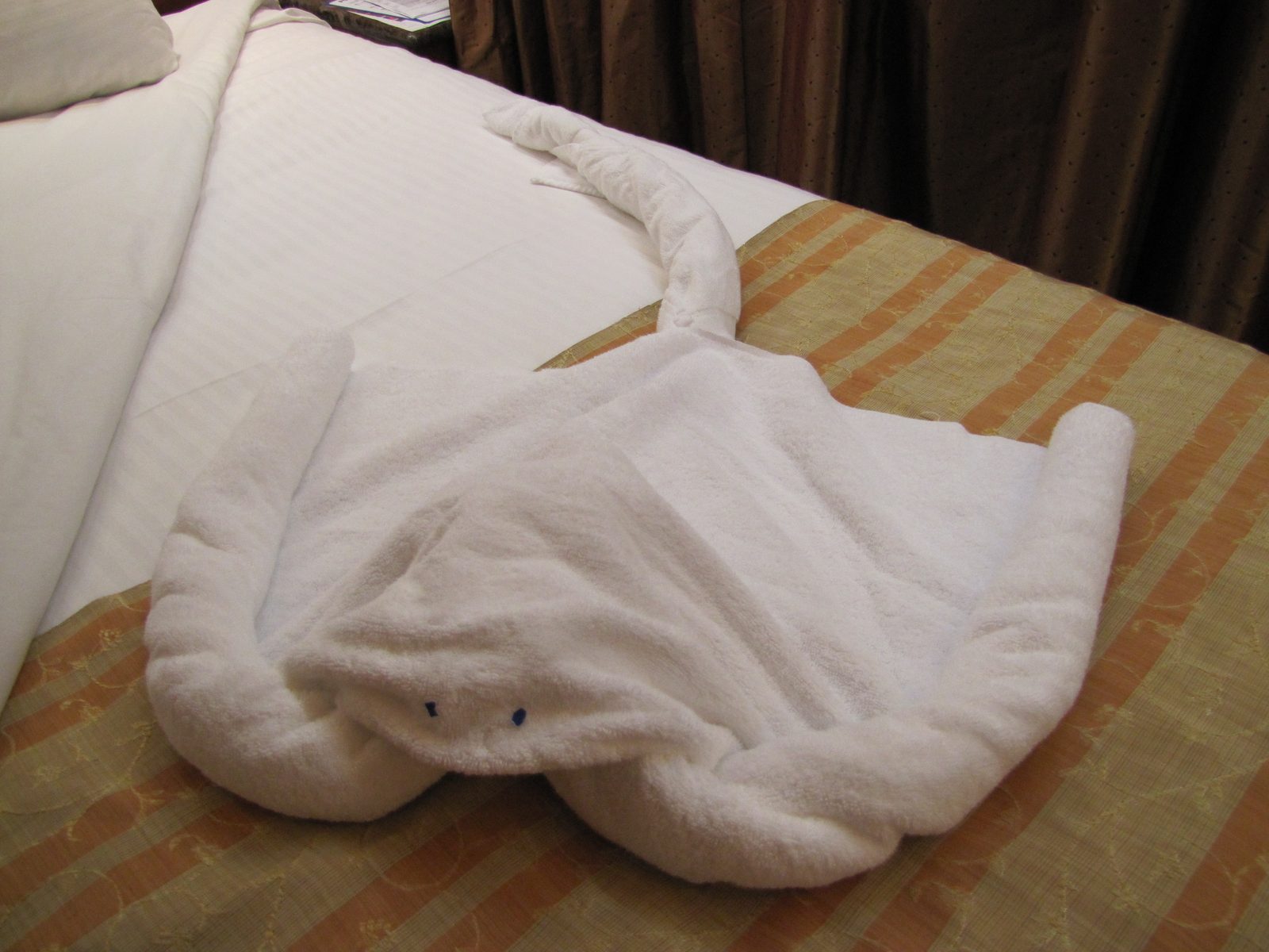 Another towel animal on the bed