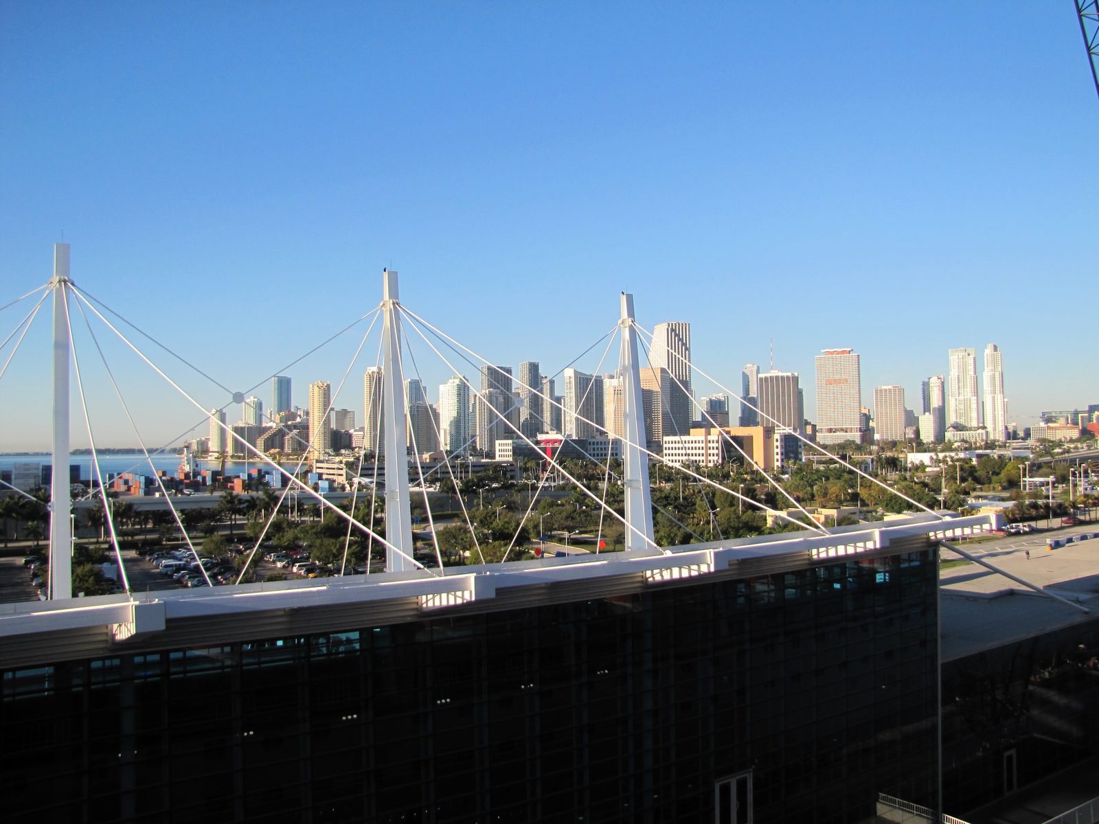 The Miami skyline as we set sail