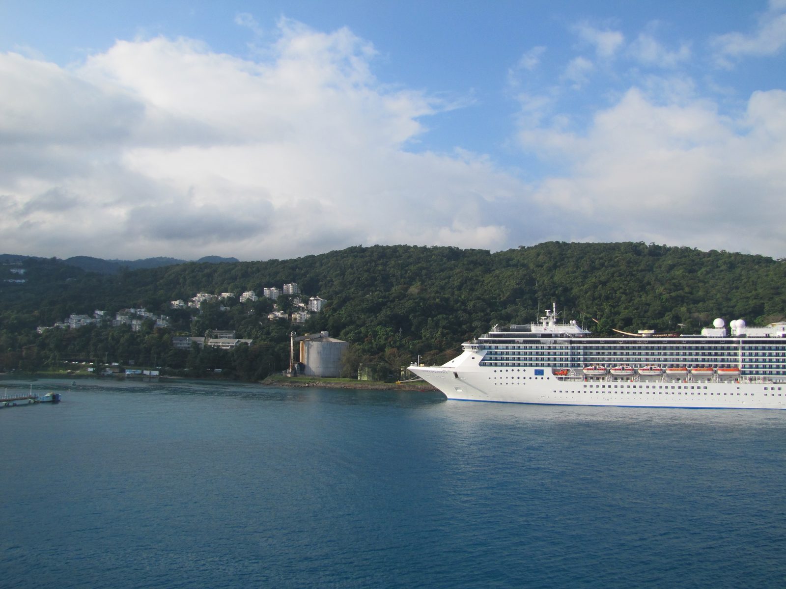 Jamaica's coast and mountains as we sailed into Ocho Rios
