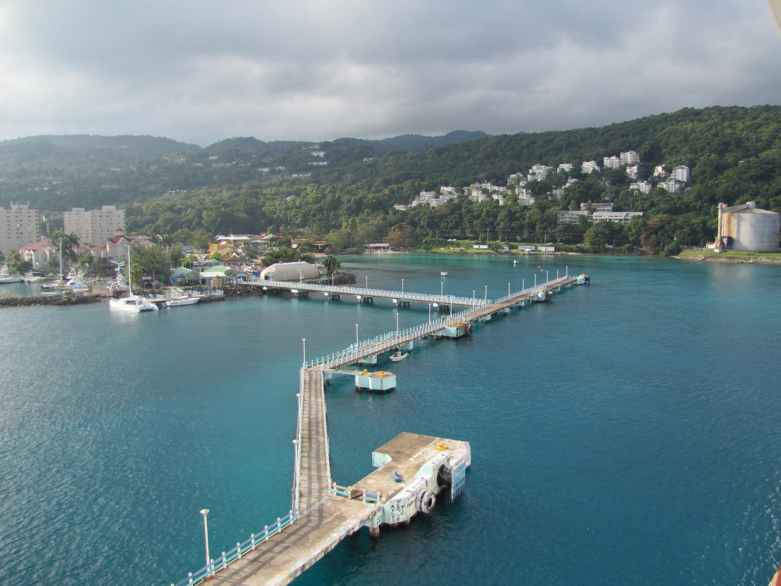 Docked at Ocho Rios, our pier stretching out below