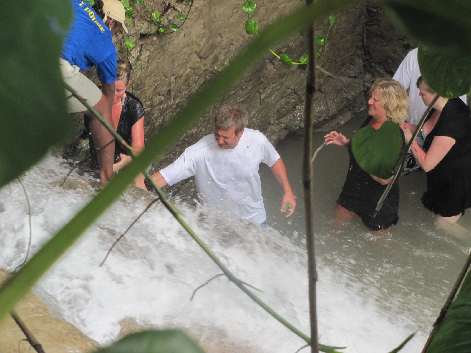 Darrell and Lisa climbing Dunn's River Falls