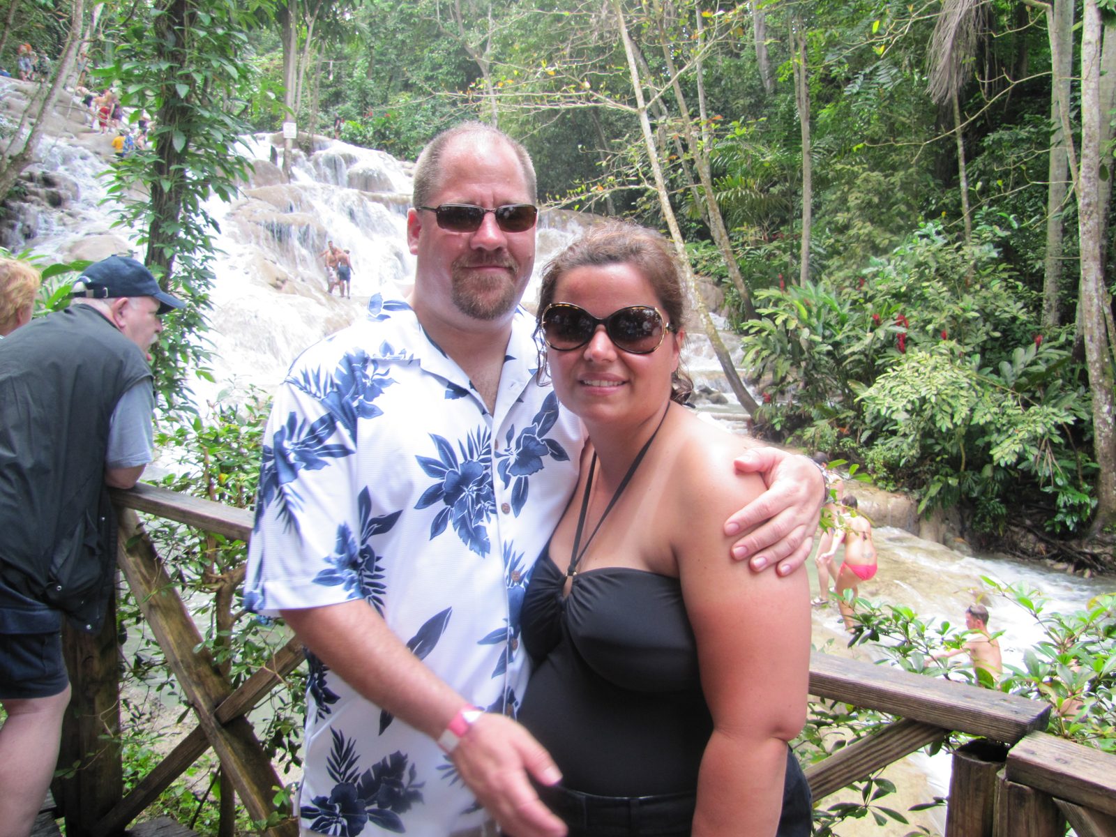 Kathy and Michael at the base of Dunn's River Falls