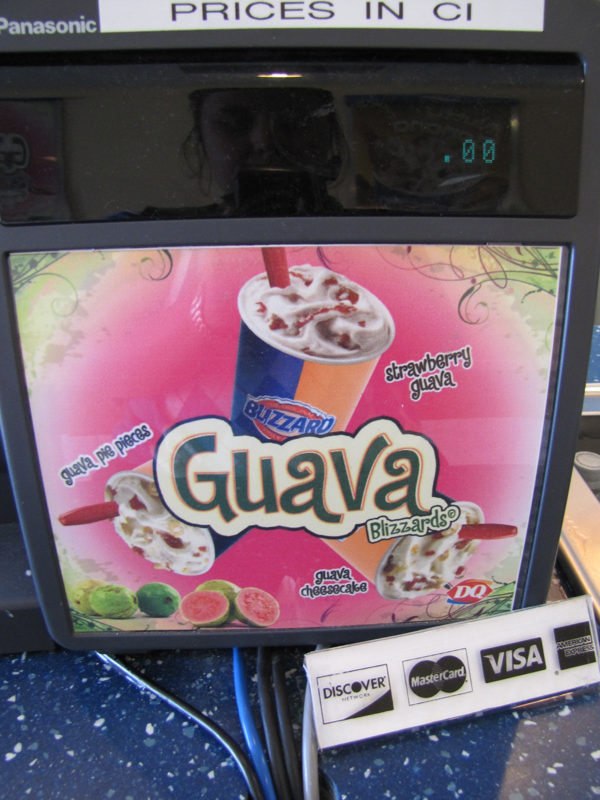 Guava ice cream sign, priced in Cayman dollars