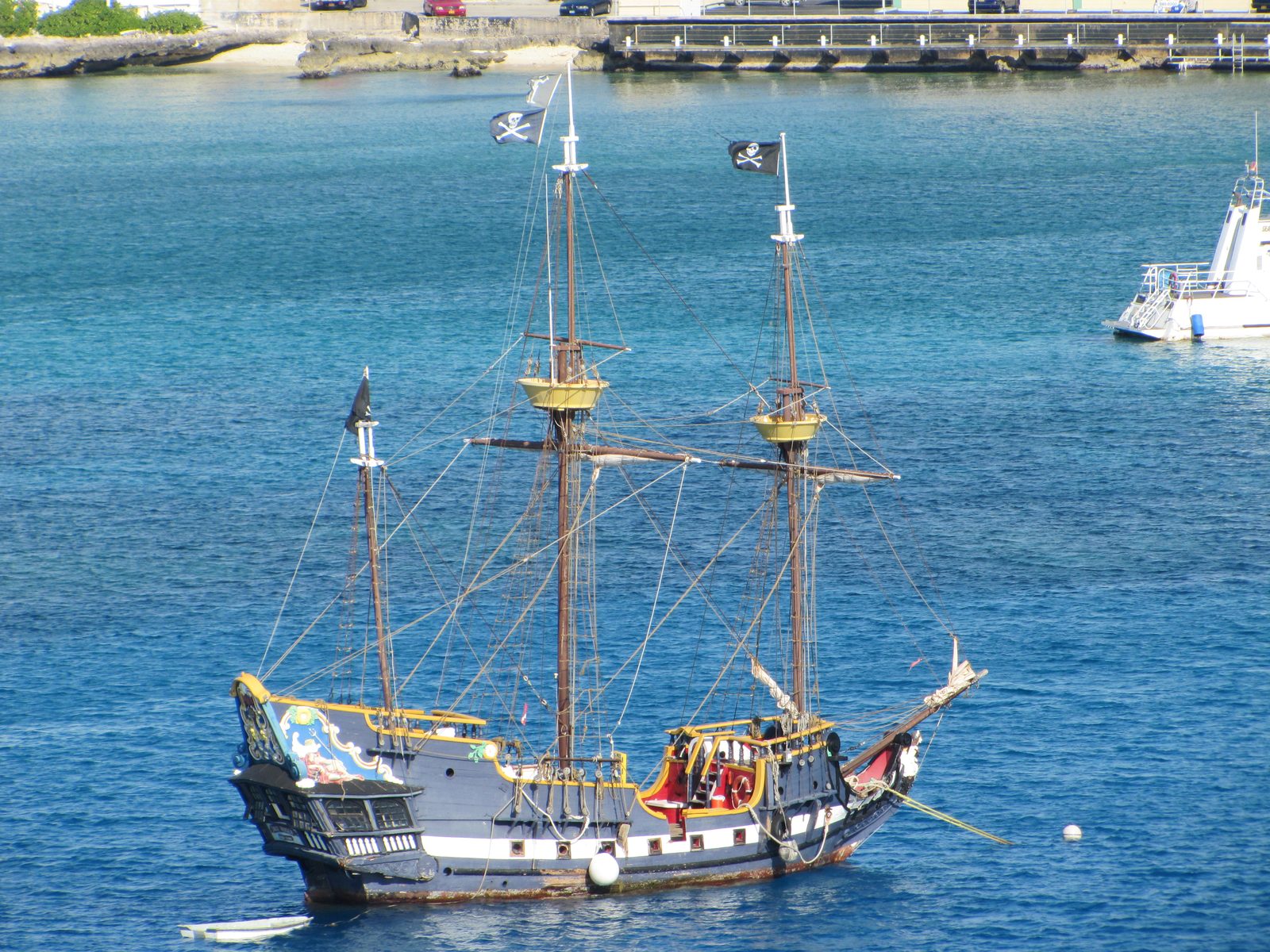 The pirate ship in the bay at Grand Cayman