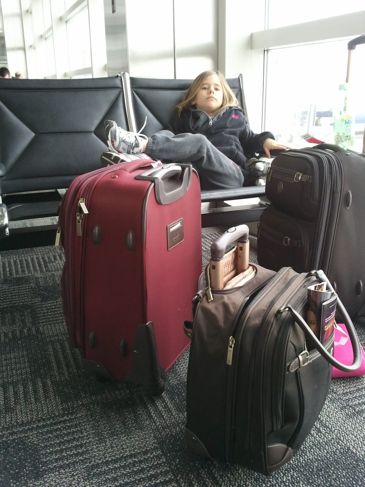 Future world traveler on her way to the Caribbean on a Disney cruise