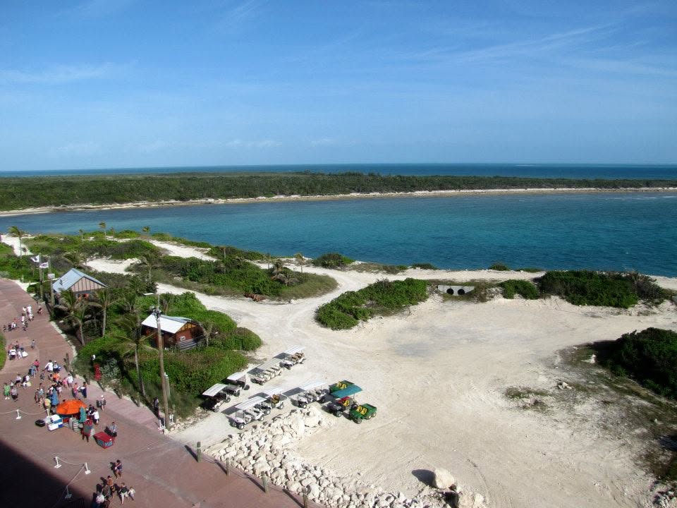 Castaway Cay and the beach path from the ship