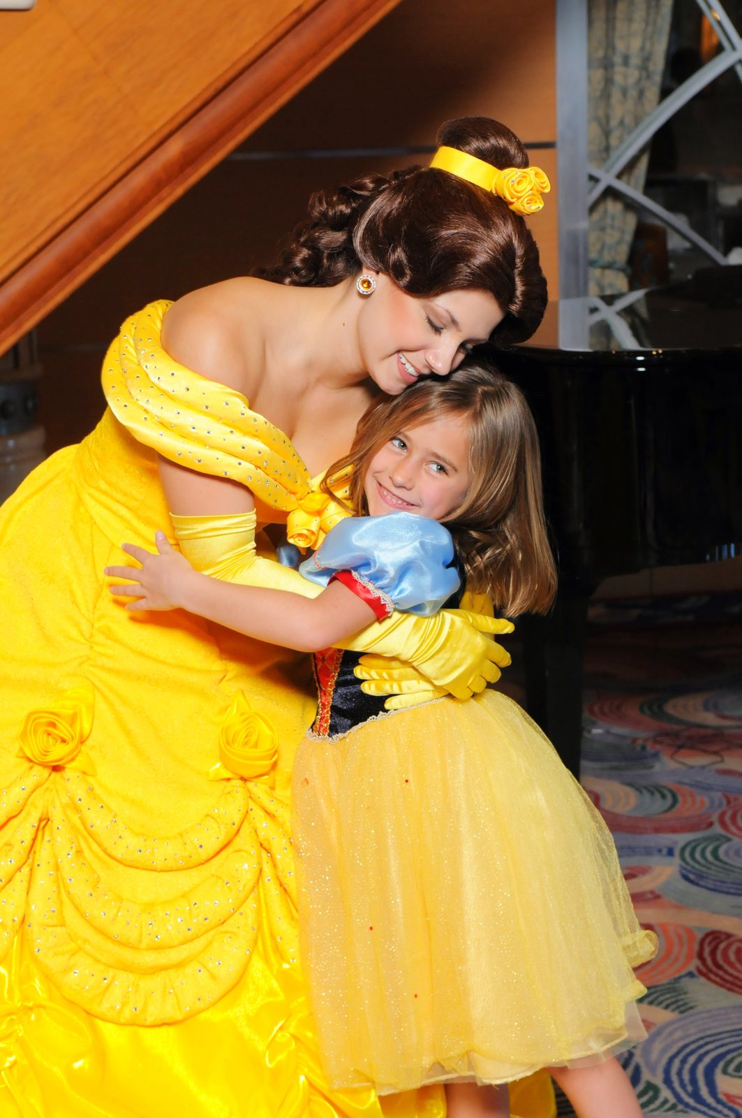 Belle gives Lisa a hug