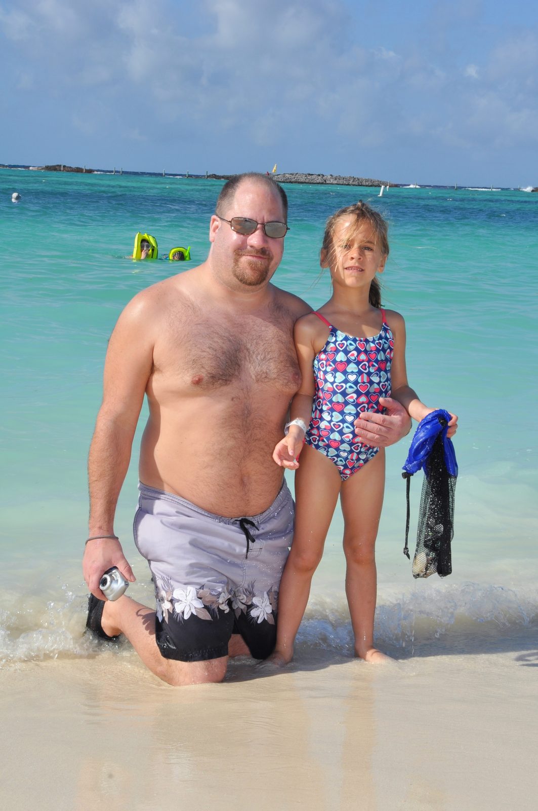 Lisa and Michael at the water's edge on Castaway Cay
