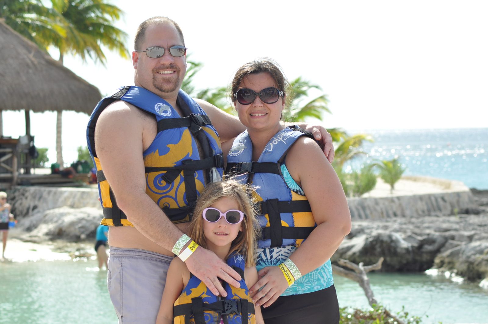 The three of us ready for the dolphin encounter