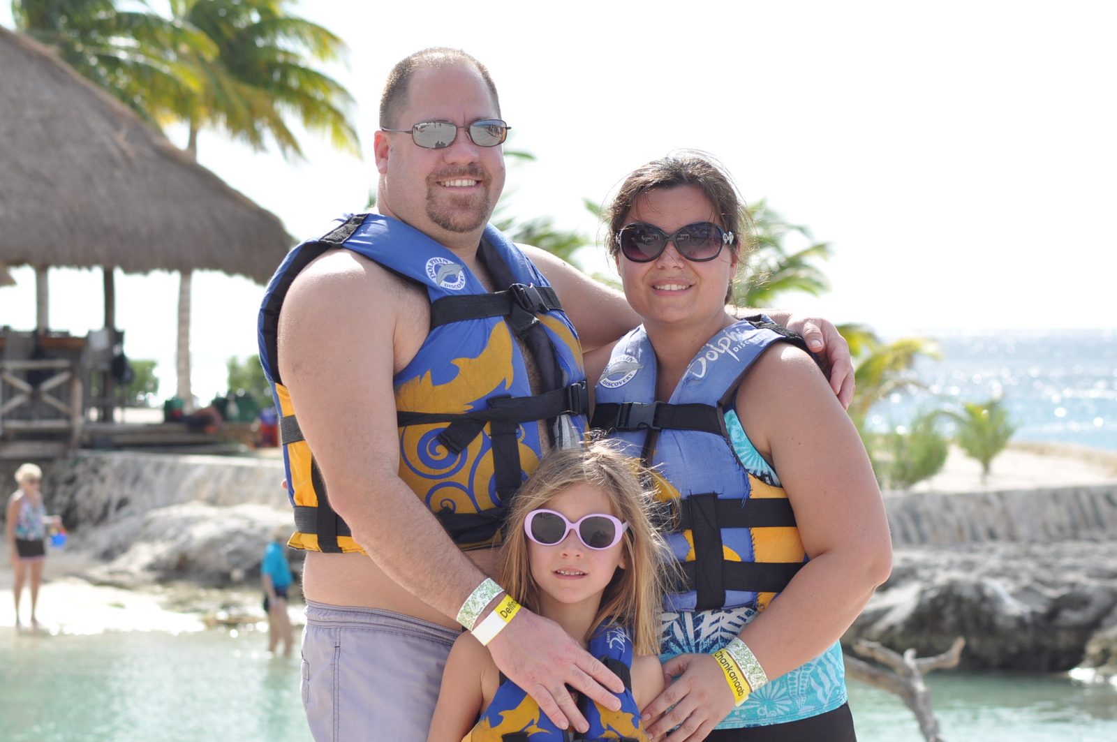 The three of us at the dolphin encounter at Chankanaab