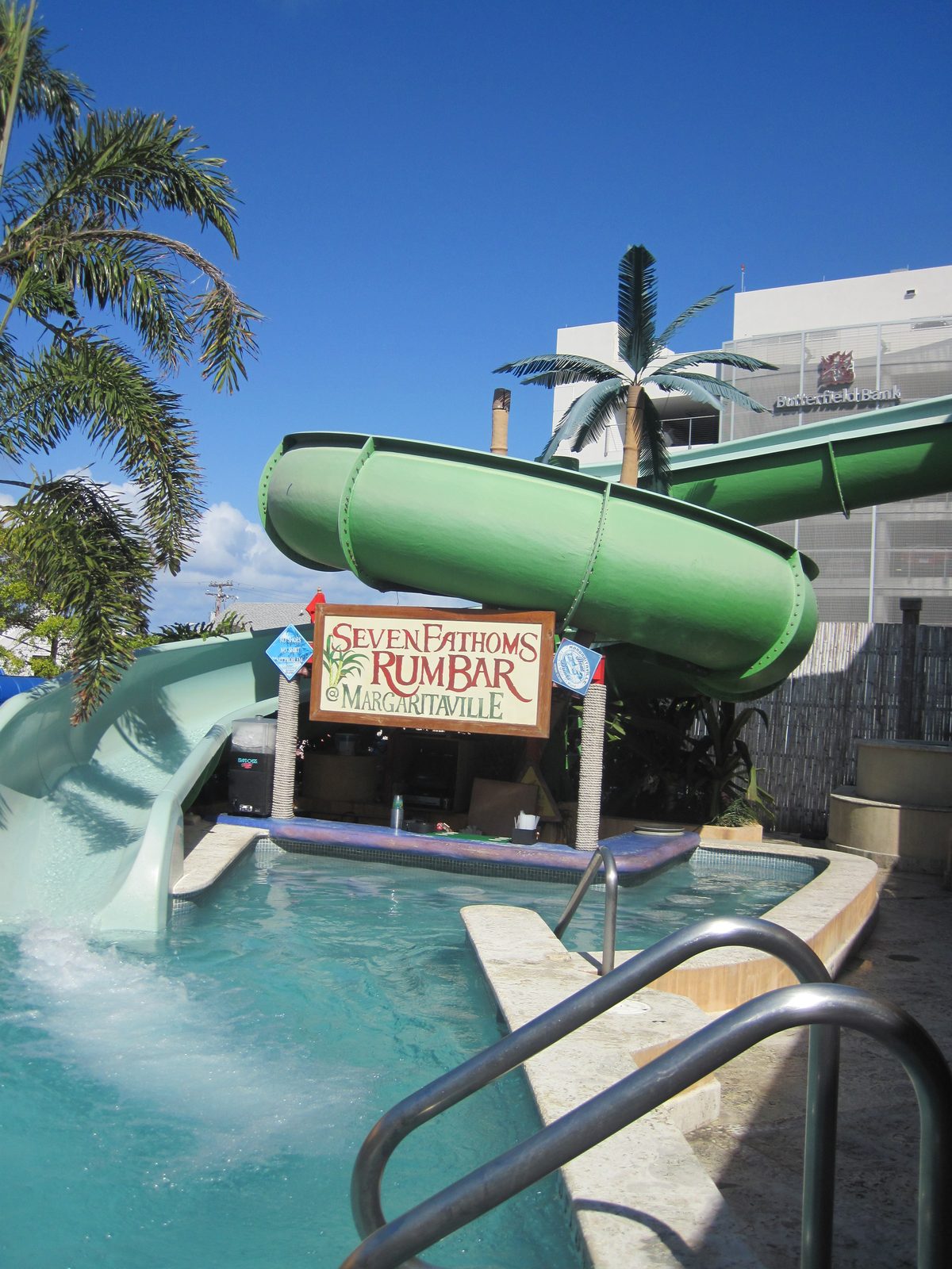 The water slide at Margaritaville in Grand Cayman