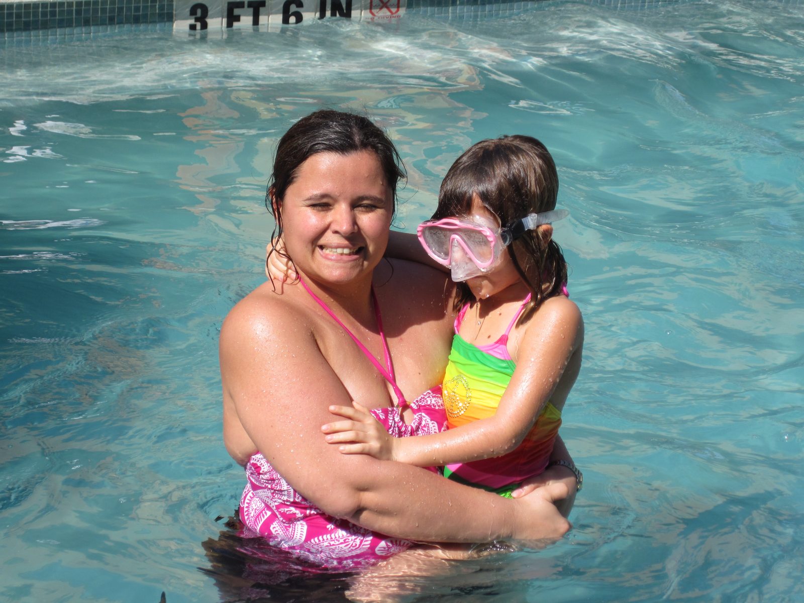 Kathy and Lisa in the pool