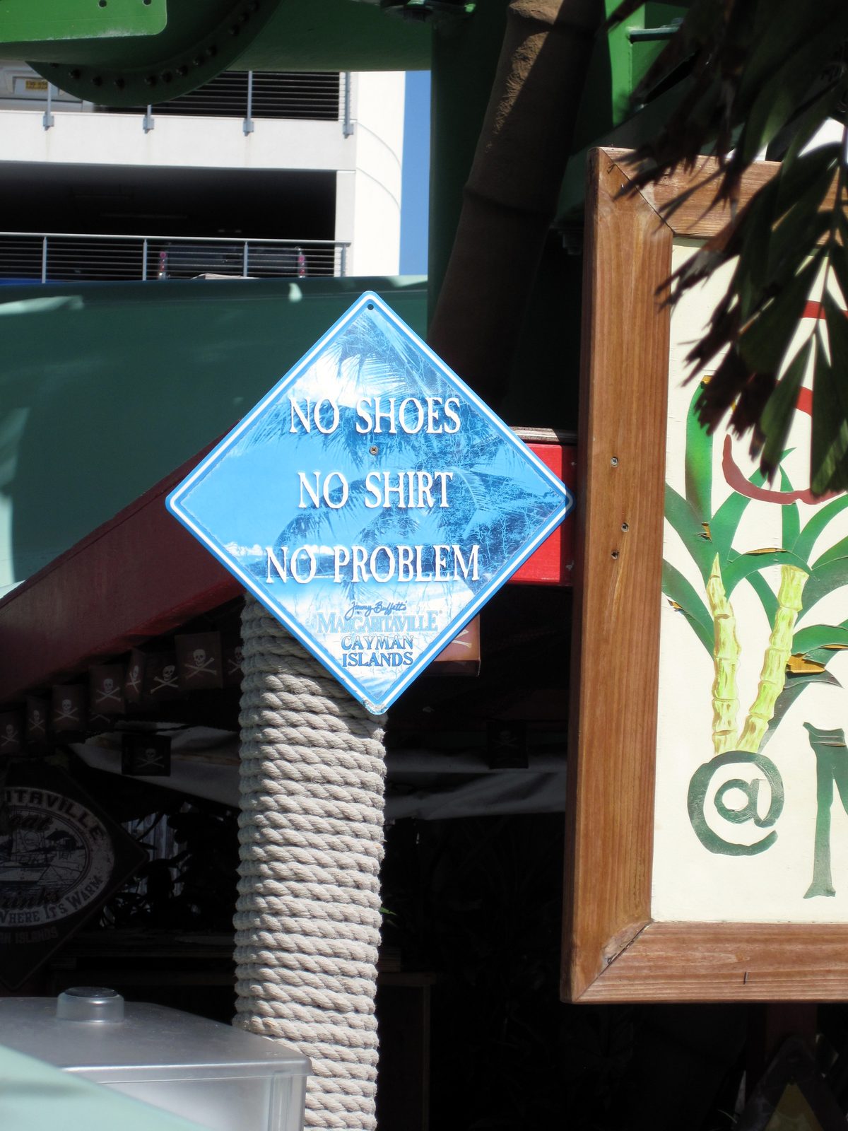 Sign outside Margaritaville's shops