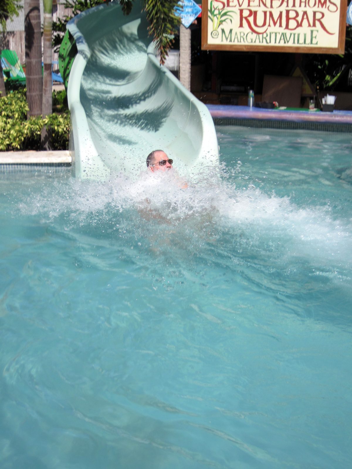 Lisa on the water slide