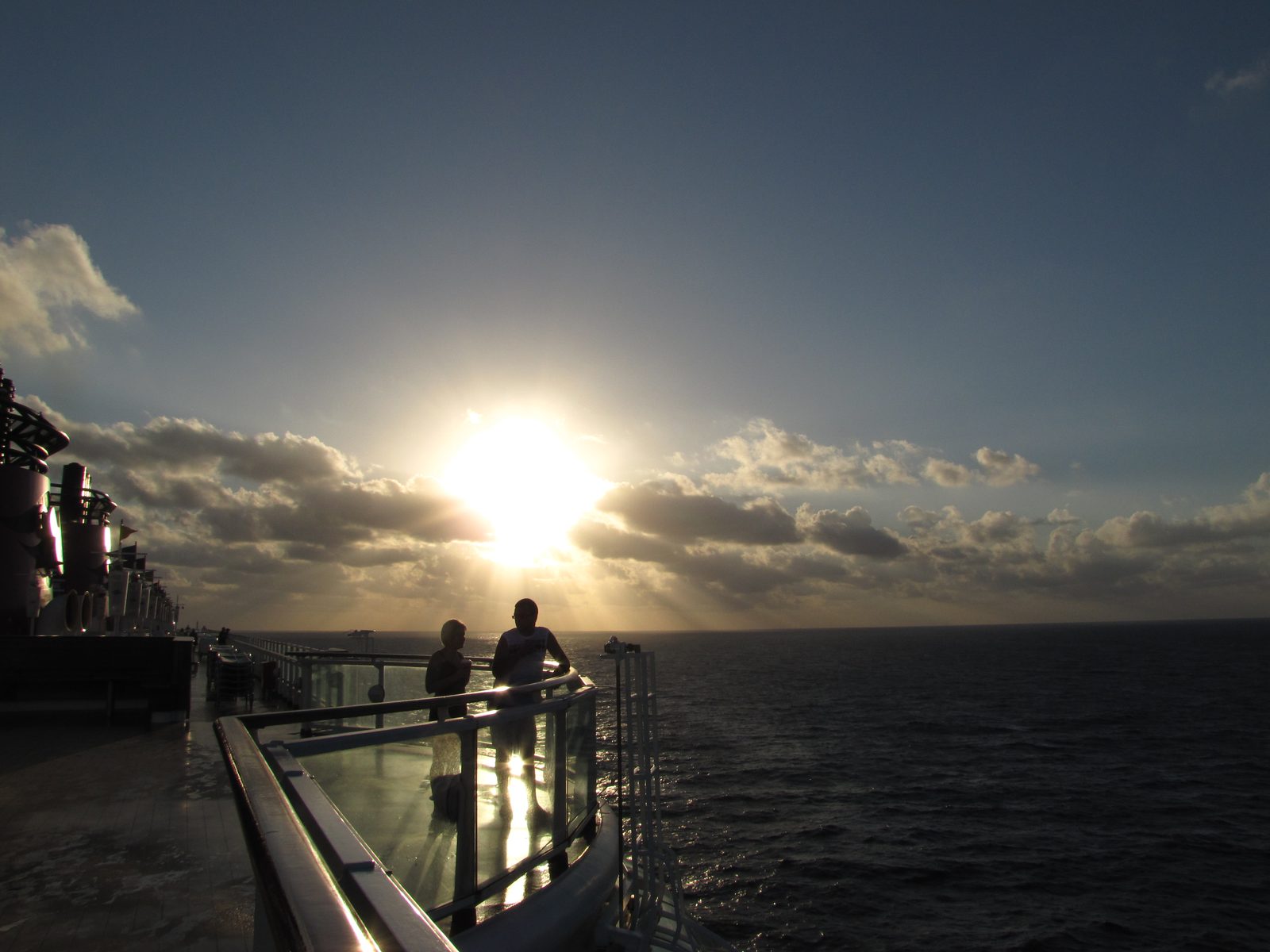 Sunrise over Cozumel from the deck of the Magic
