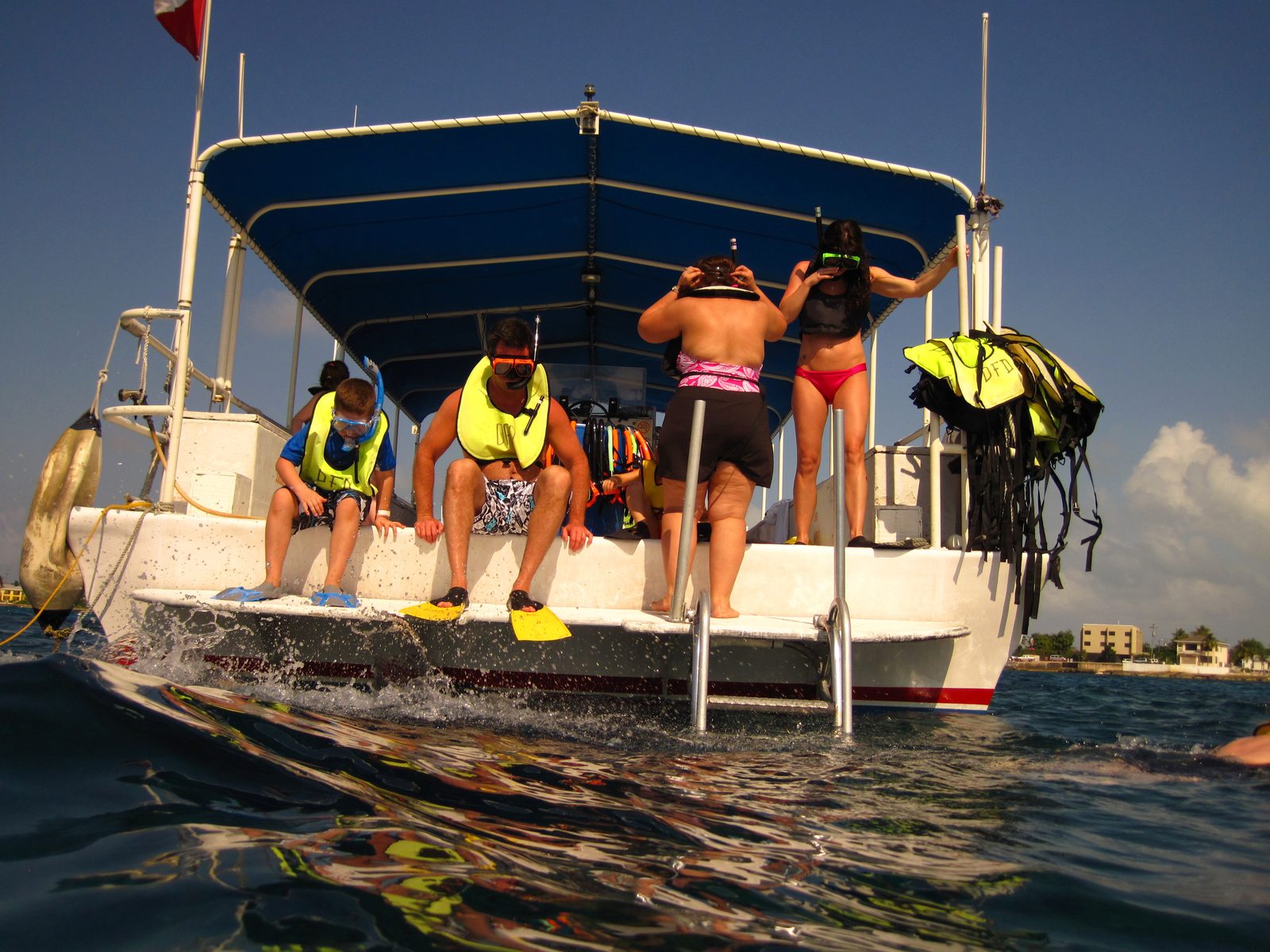 Boarding the boat for our snorkel excursion
