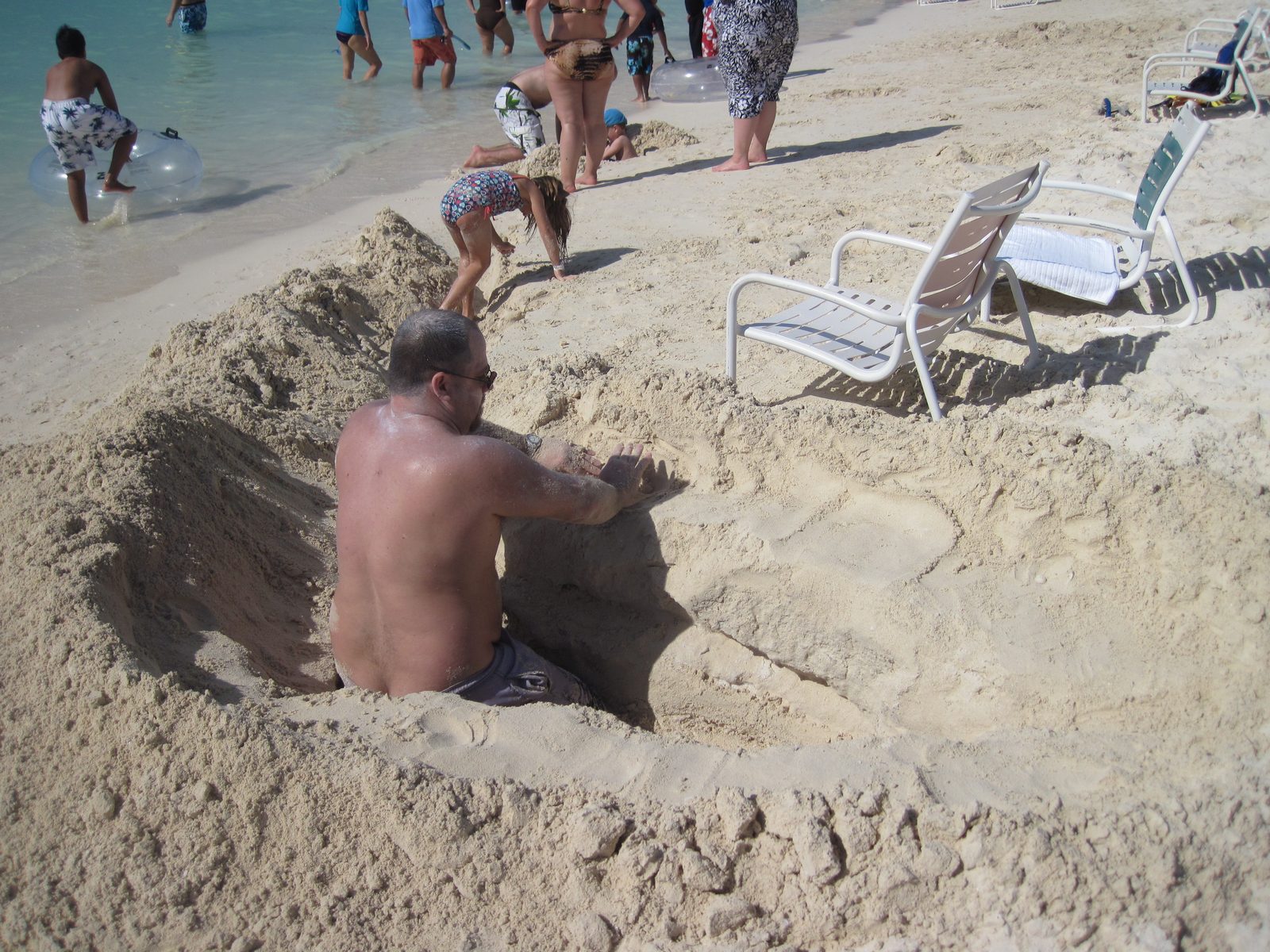 That's one deep hole on Castaway Cay