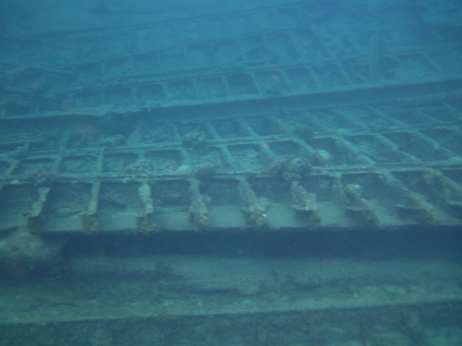 The shipwreck on the bottom off Grand Cayman