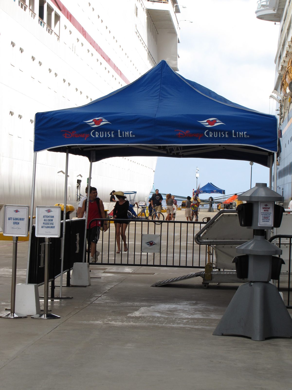 The covered entrance back onto the ship in Cozumel