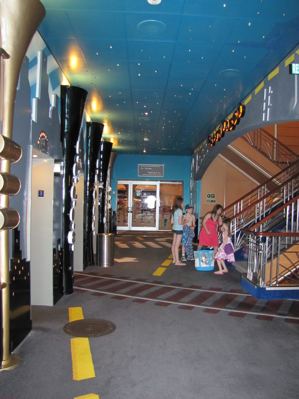 A starry hallway aboard the Disney Magic