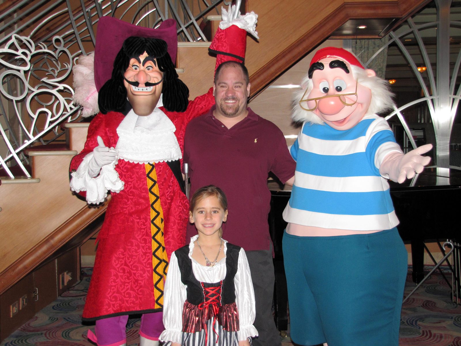 Lisa and me meet Captain Hook and Mr Smee
