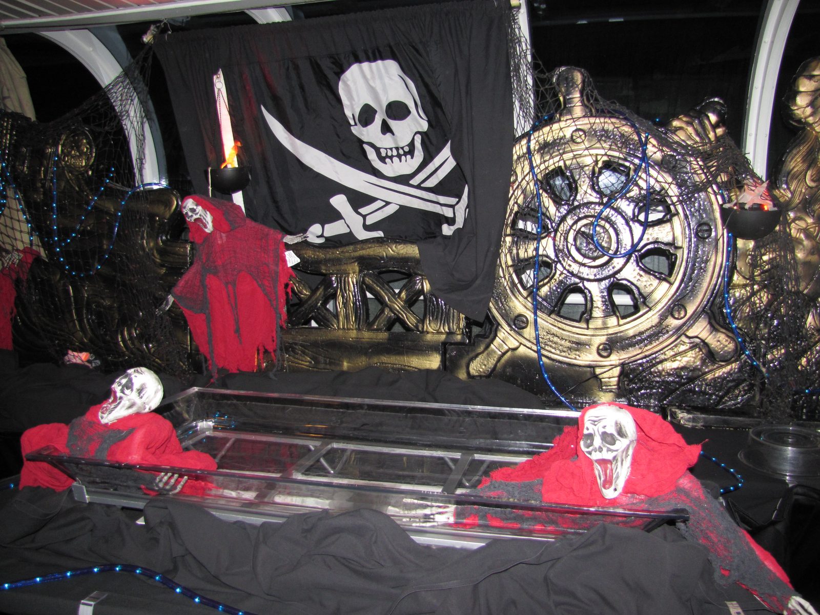 The stage for the Pirates in the Caribbean deck party