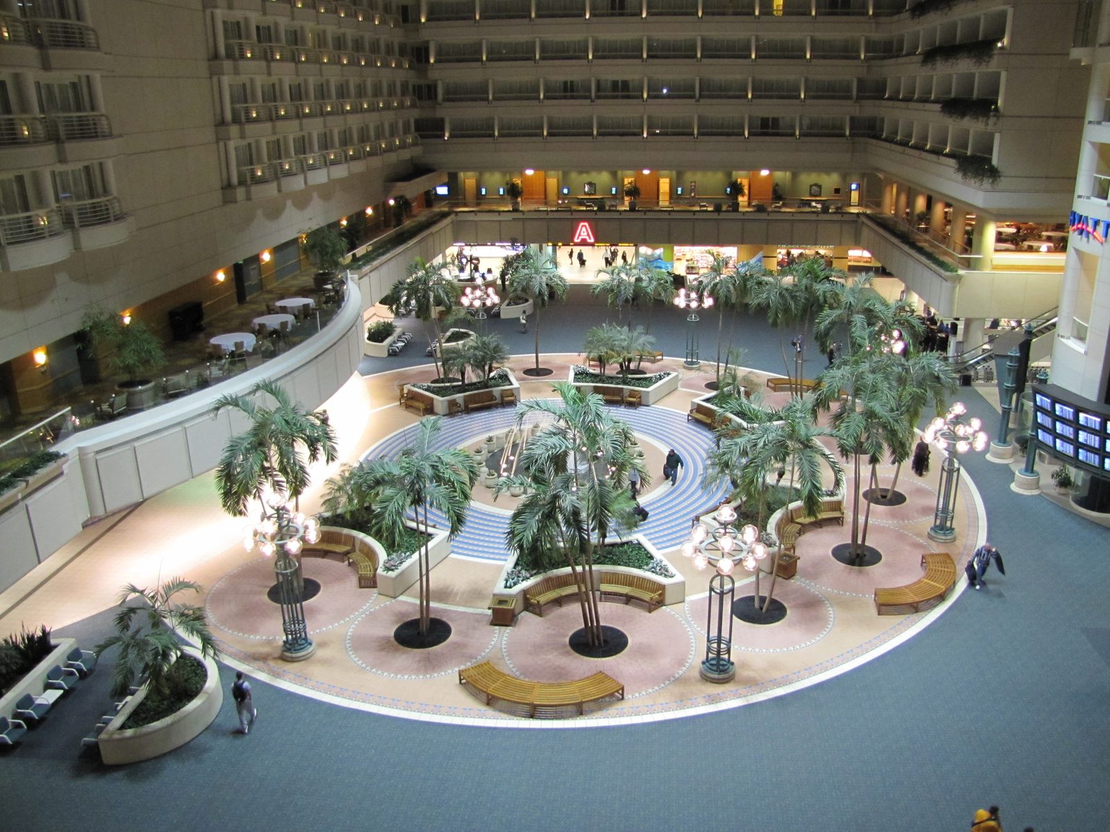 The atrium at the Hyatt in Orlando