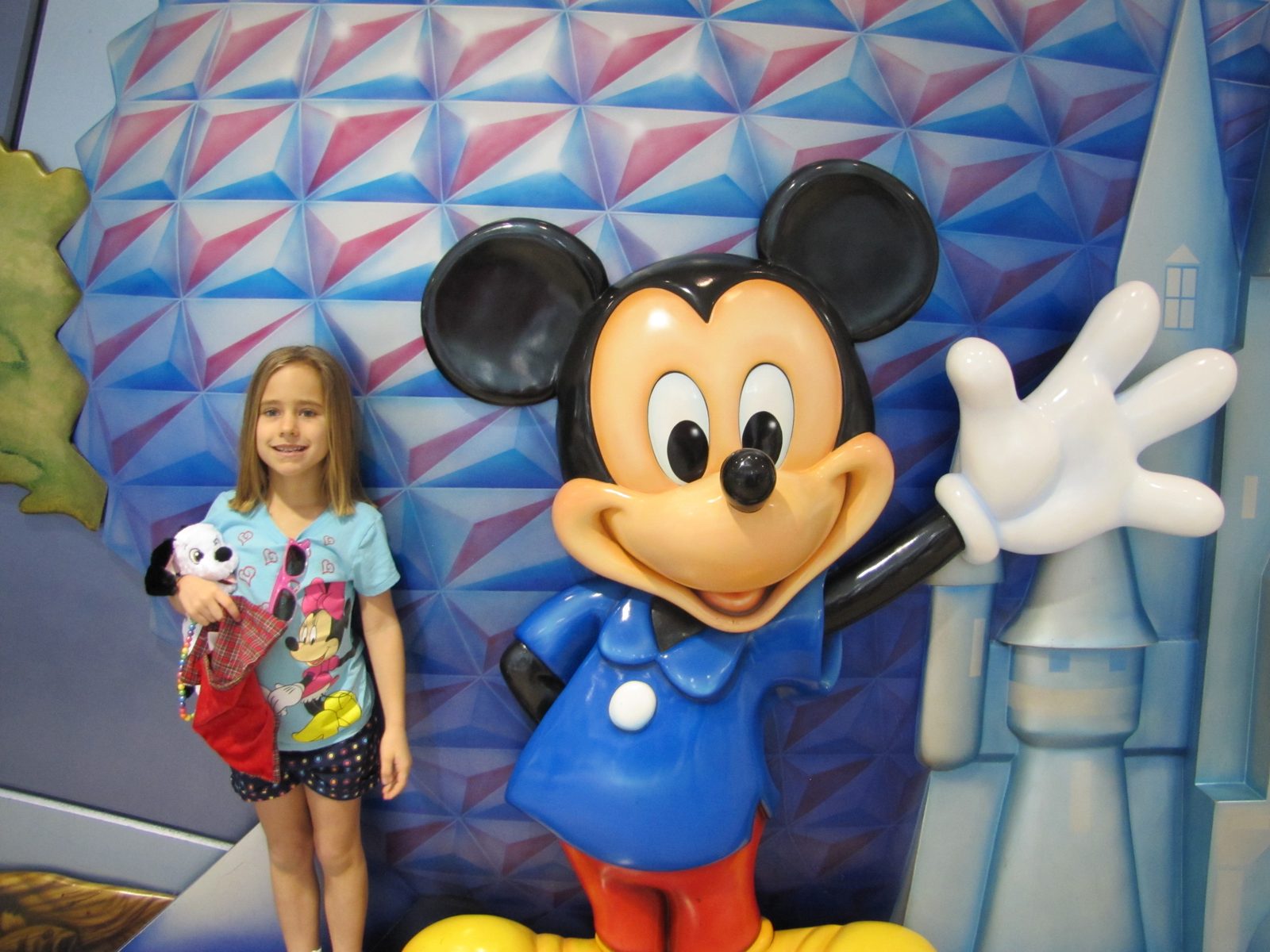 Lisa with Mickey at the Orlando airport