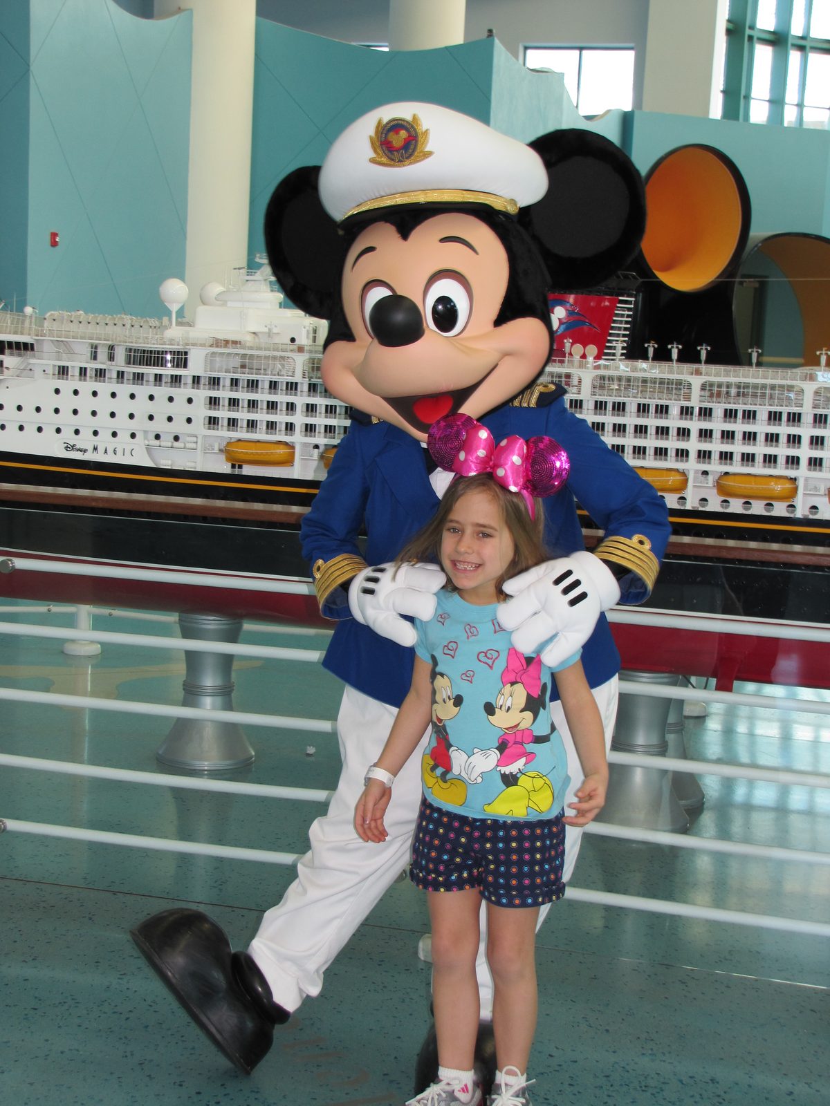 Lisa and Captain Mickey in the Port Canaveral cruise terminal