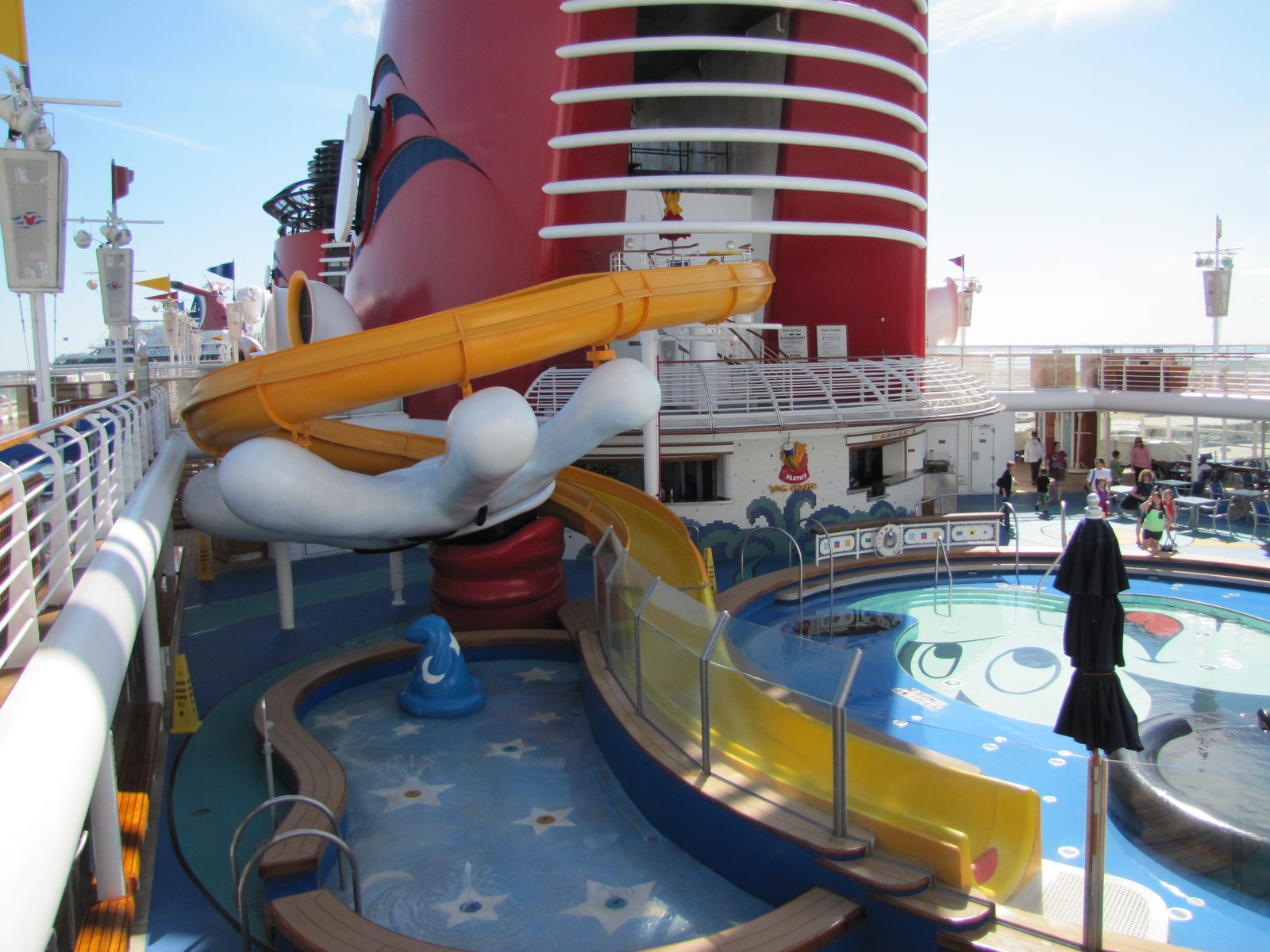 The slide at Mickey's Pool on the Disney Magic