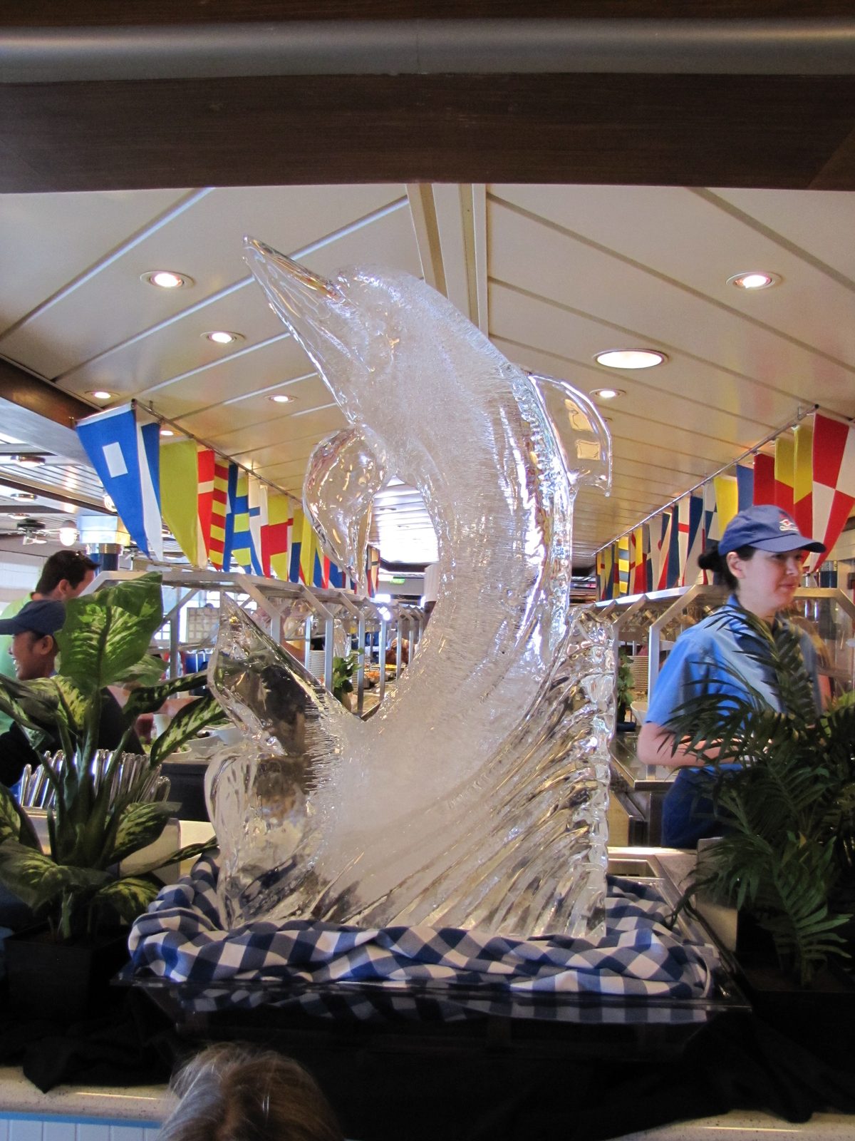 The ice carving at lunch on the first day