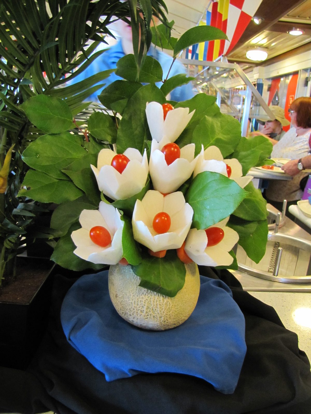 Fruit carving at lunch on the Magic