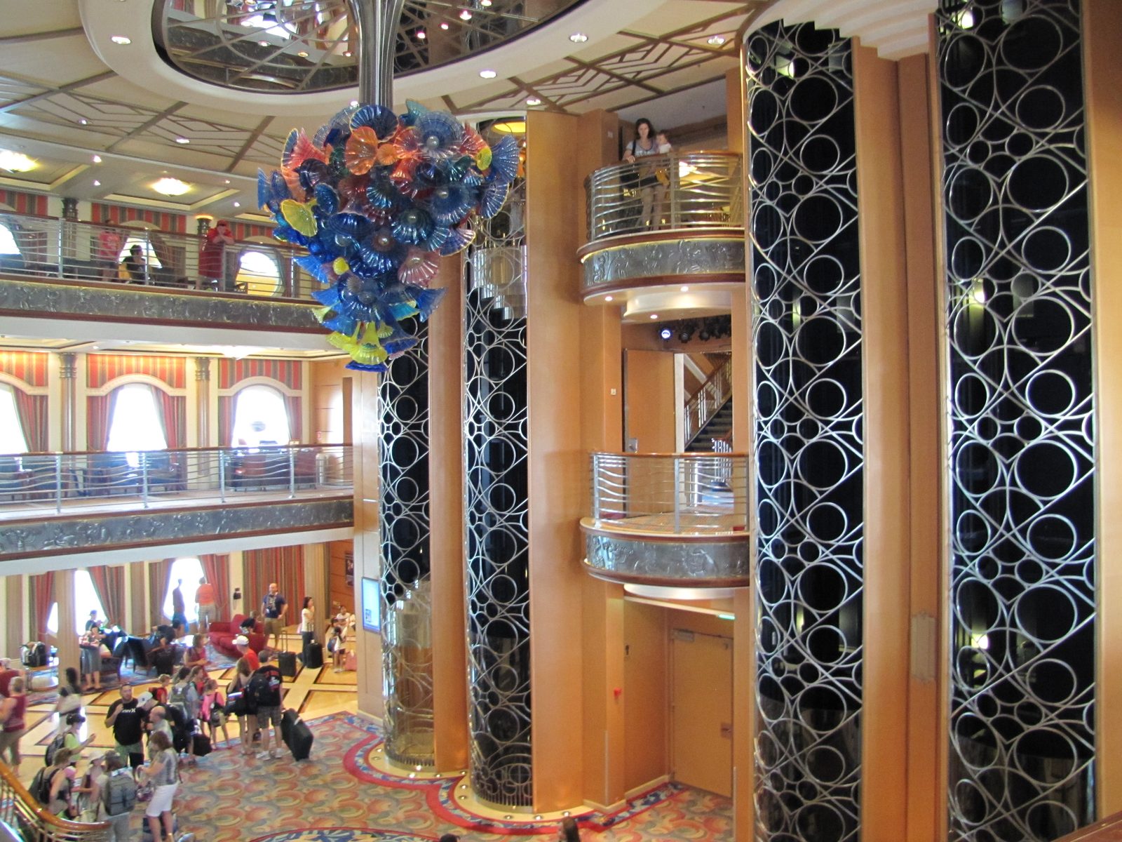 The lobby and atrium on the Disney Magic