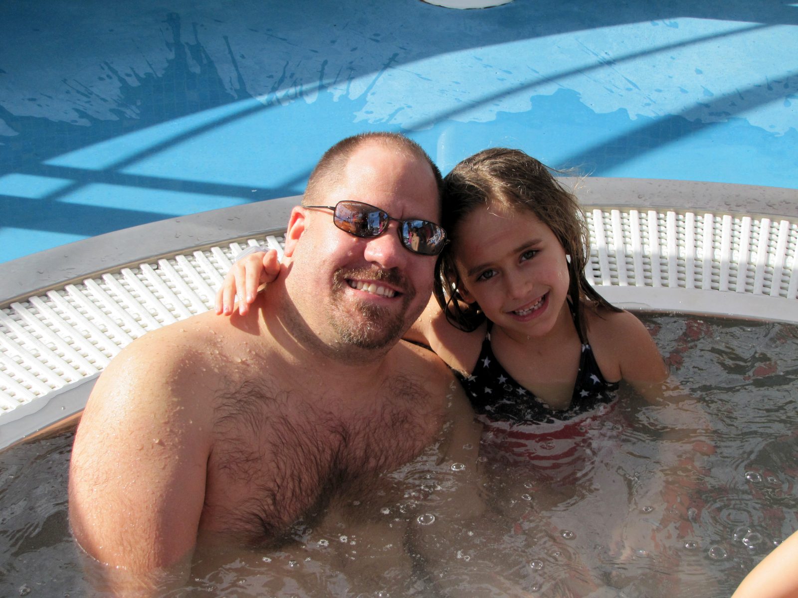 Lisa and me in the hot tub