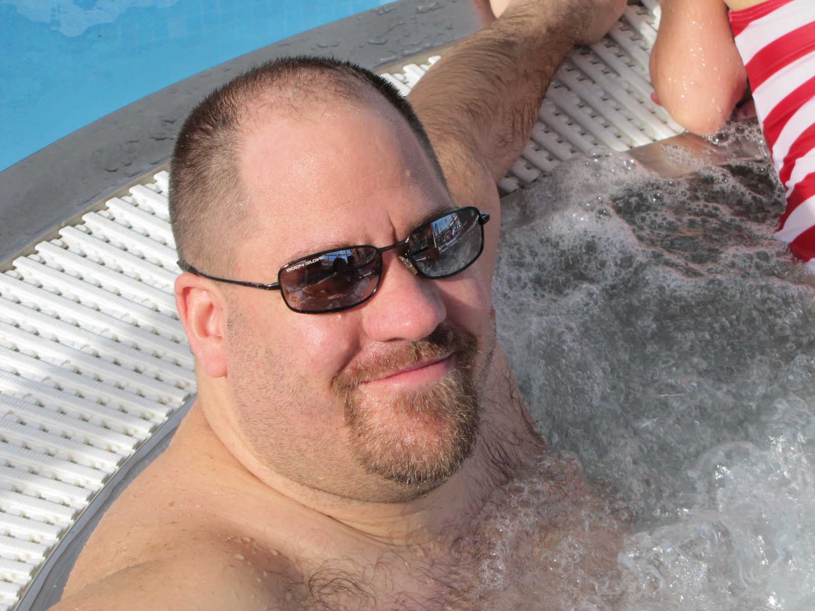 Michael in the hot tub on the Magic