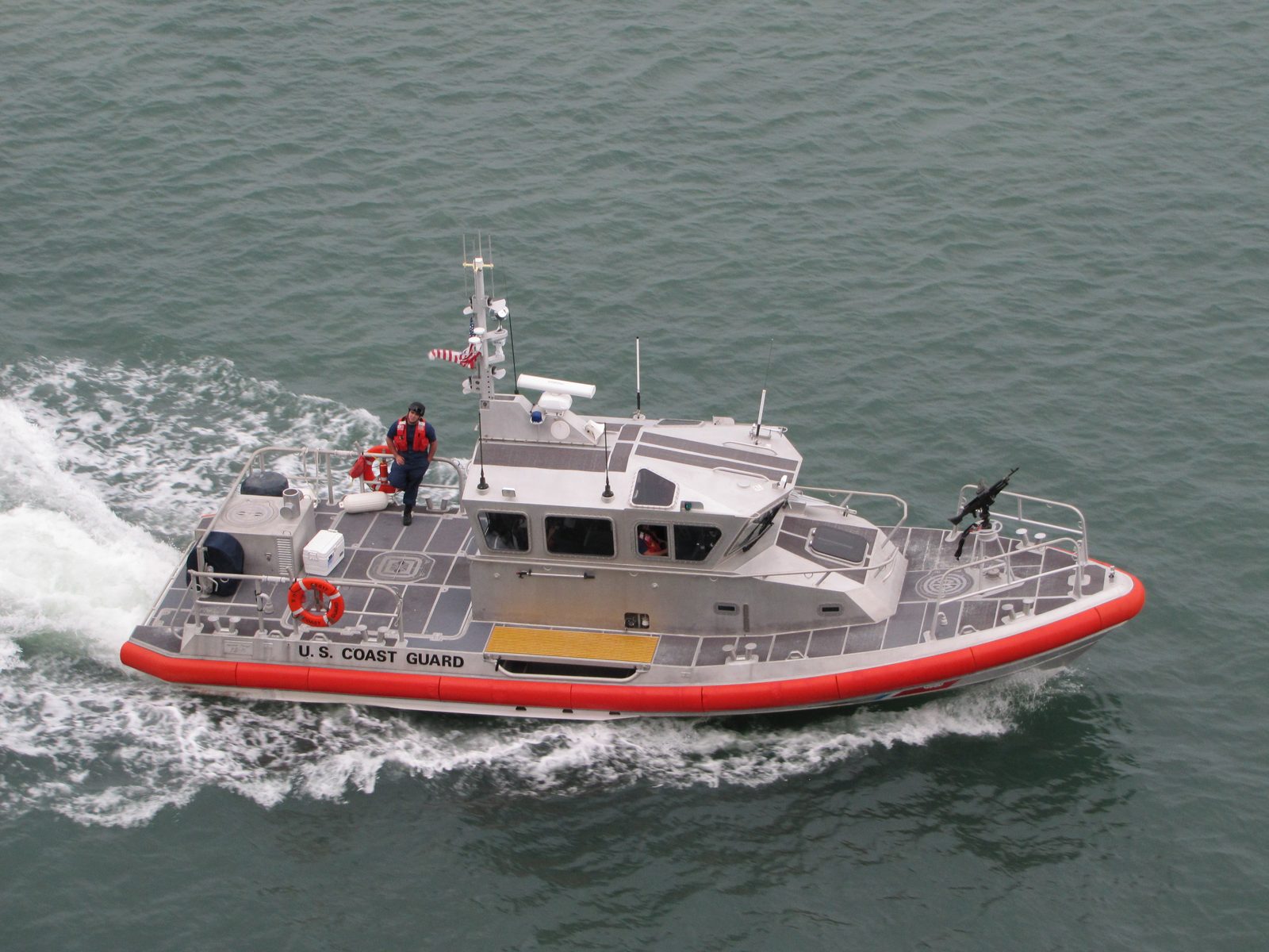 The Coast Guard boat that escorted us out to sea