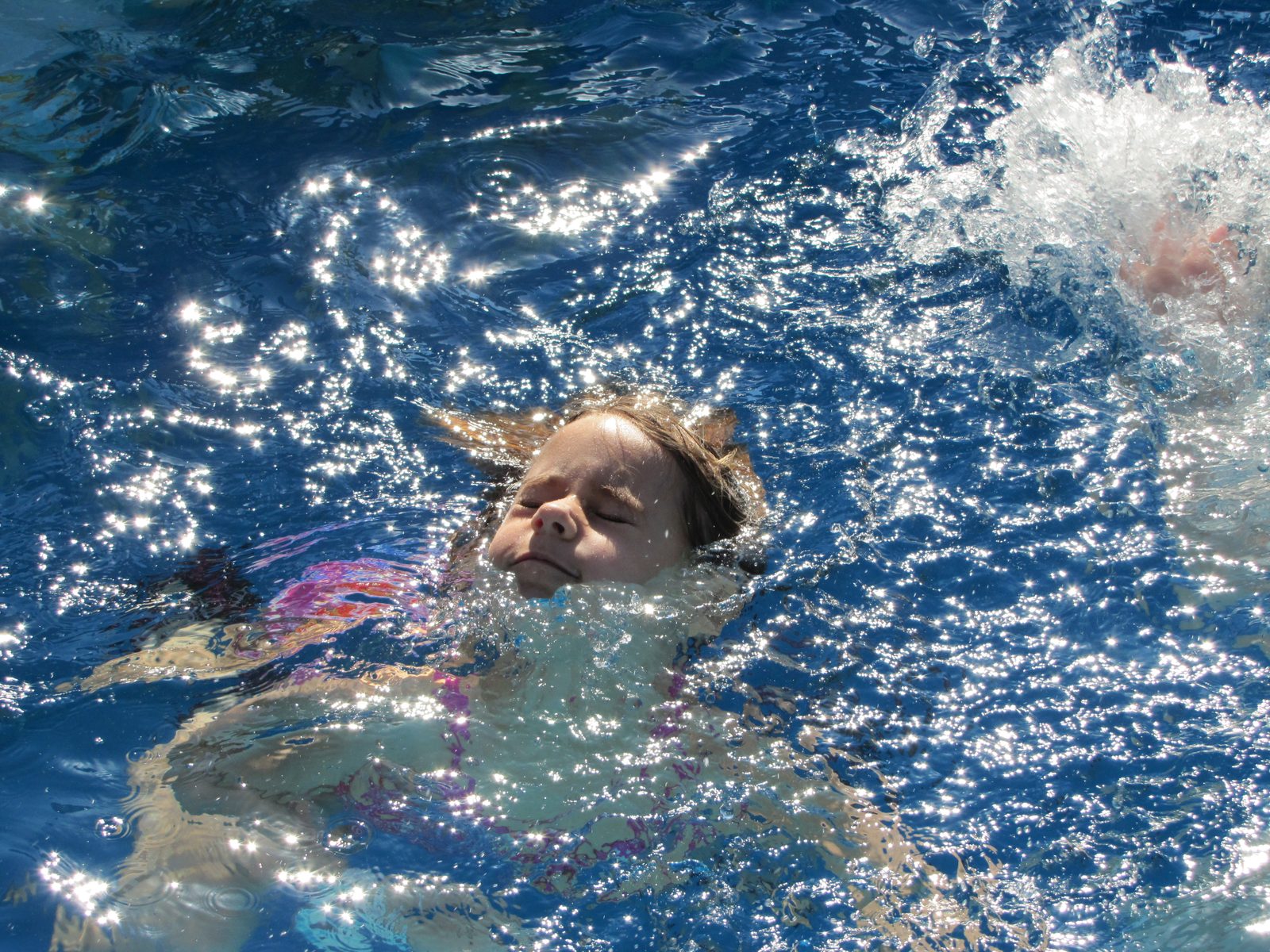 Lisa enjoying the pool. I was worried my little fish may have lost her gills. She did not