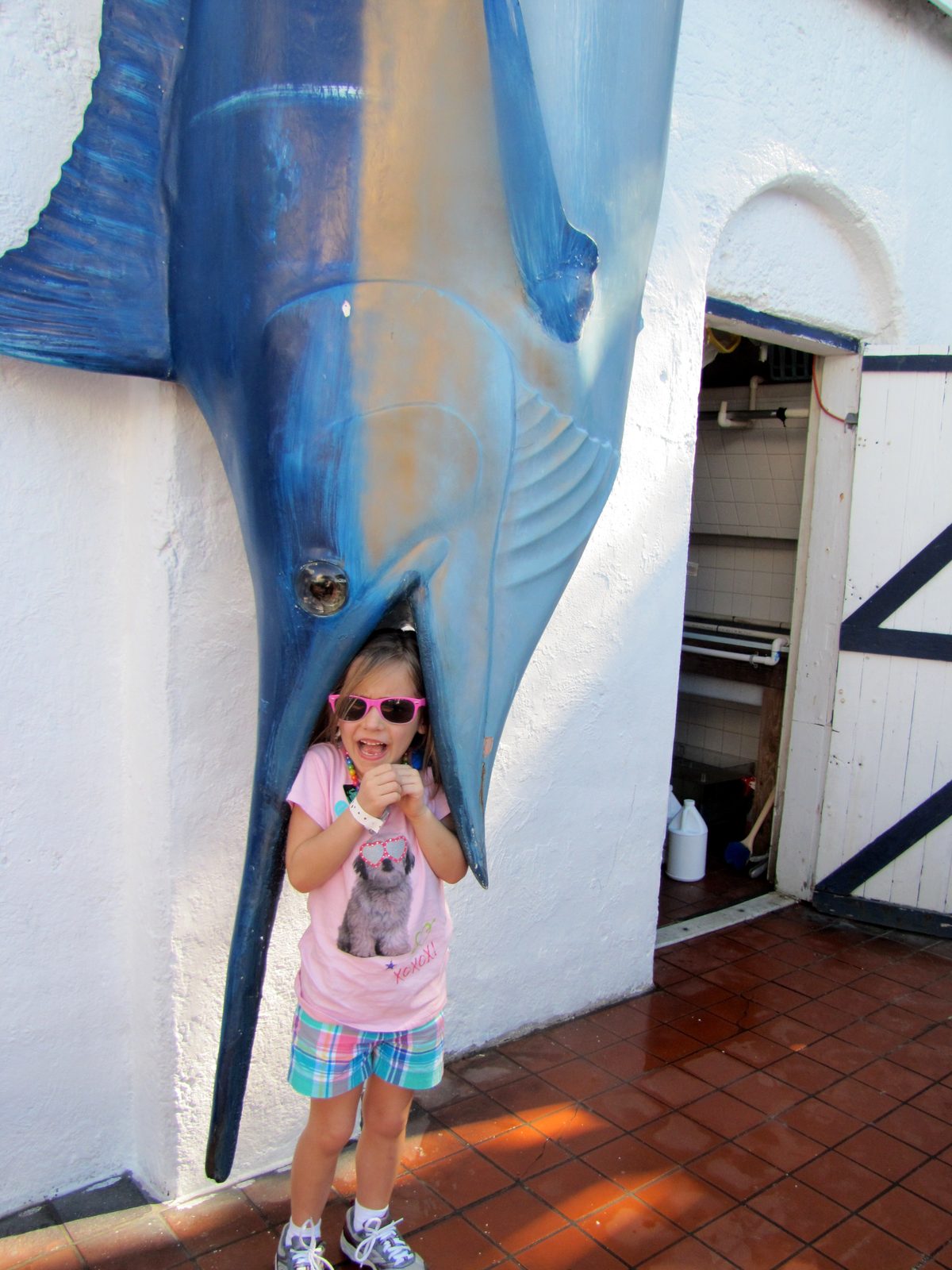 Lisa with the giant marlin in Key West