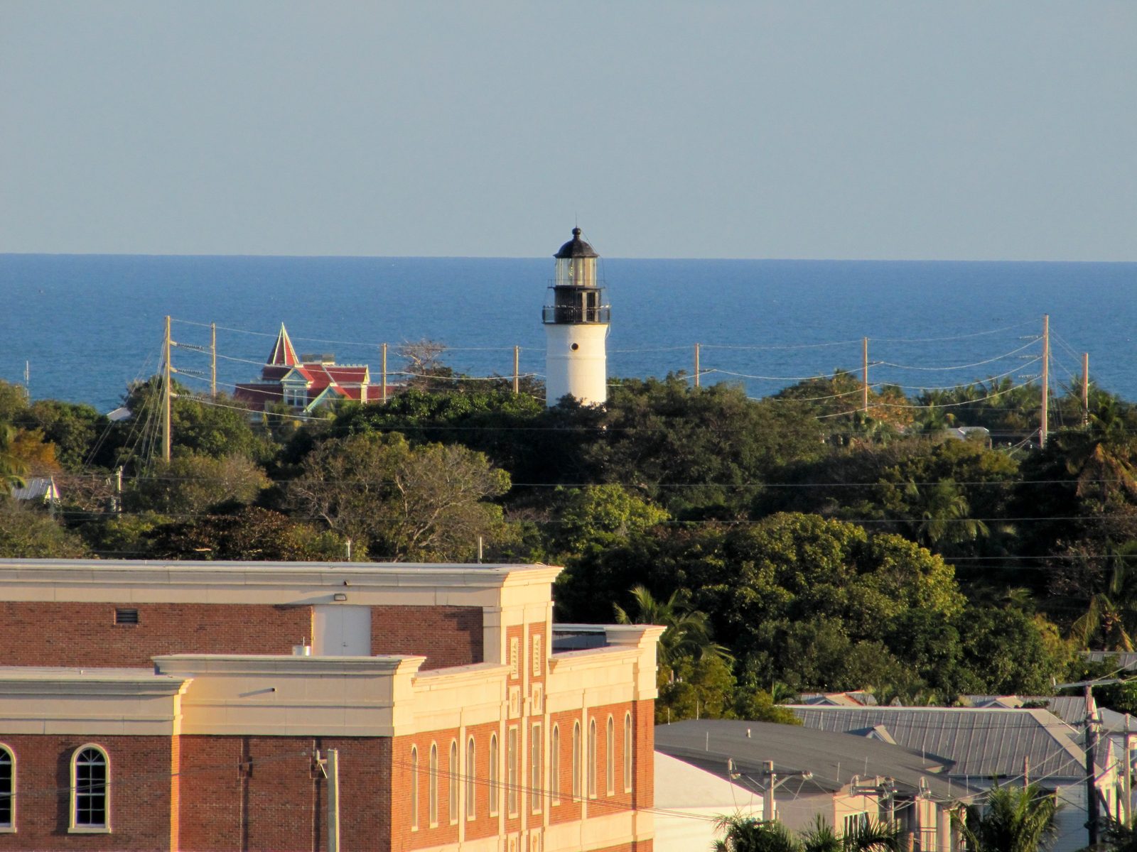 Key West lighthouse from high on the ship