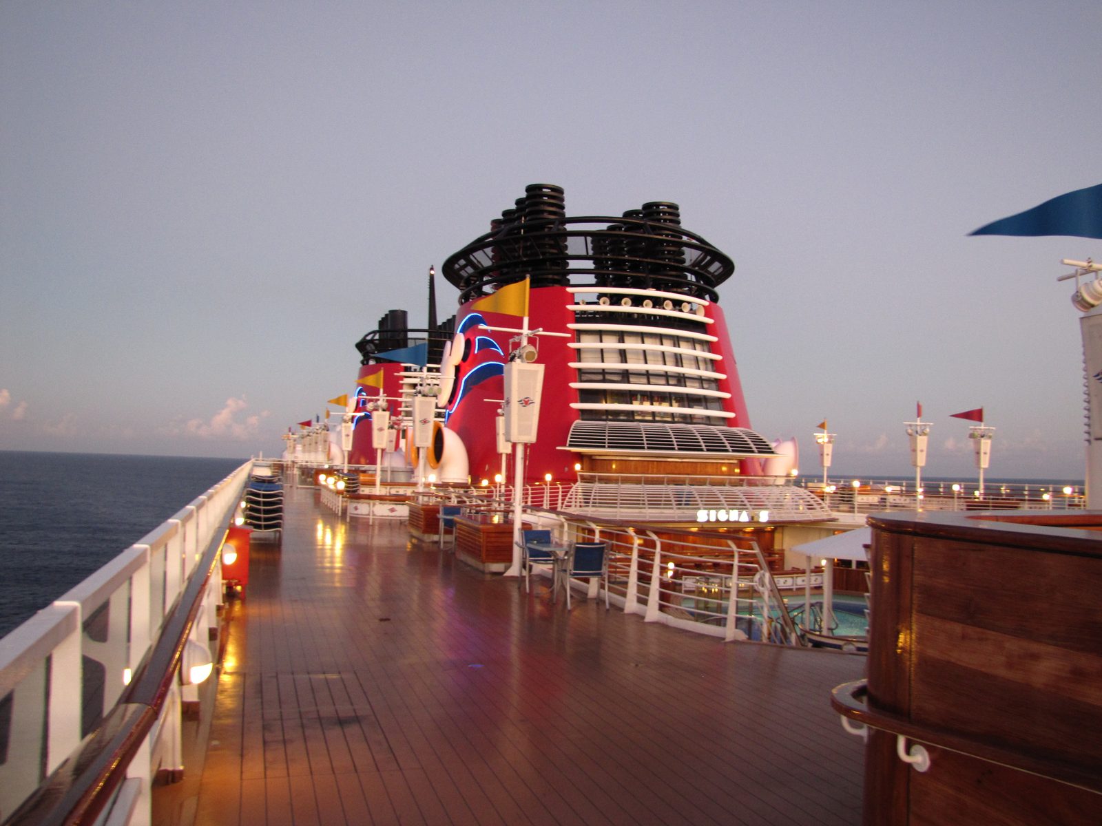 Early morning quiet on Deck 10 of the Magic