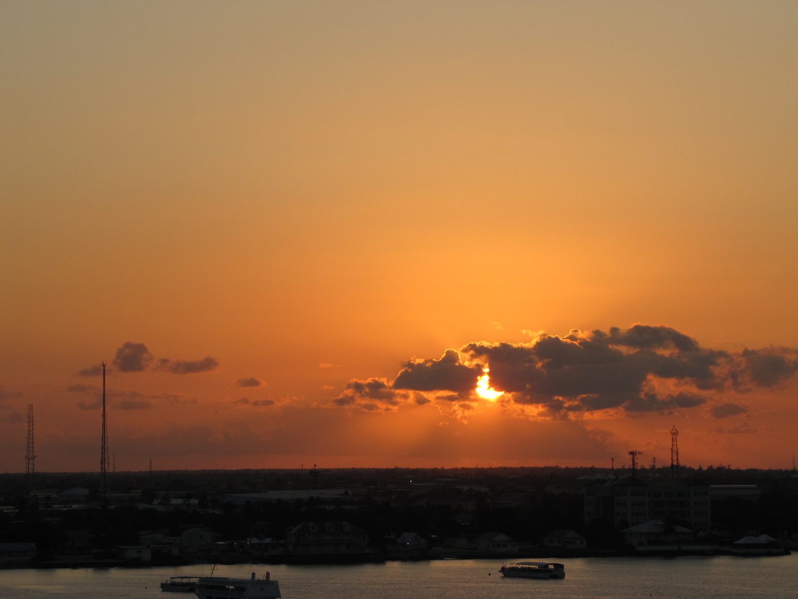 Sunrise over George Town as we anchored at Grand Cayman
