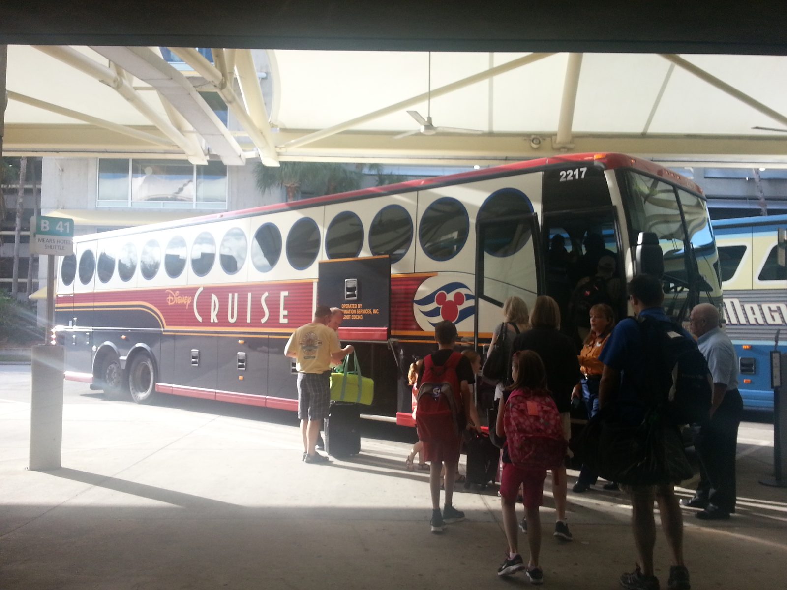 The Disney Cruise Line bus to the terminal