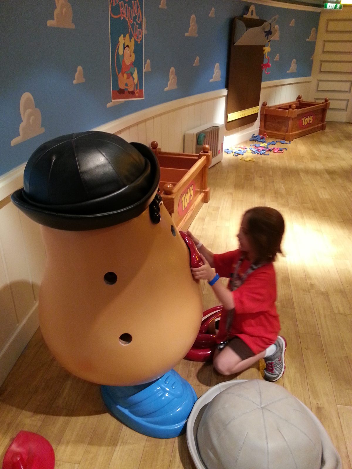 Lisa with Mr. Potato head in the Oceaneer Club, back when his pieces were removable.