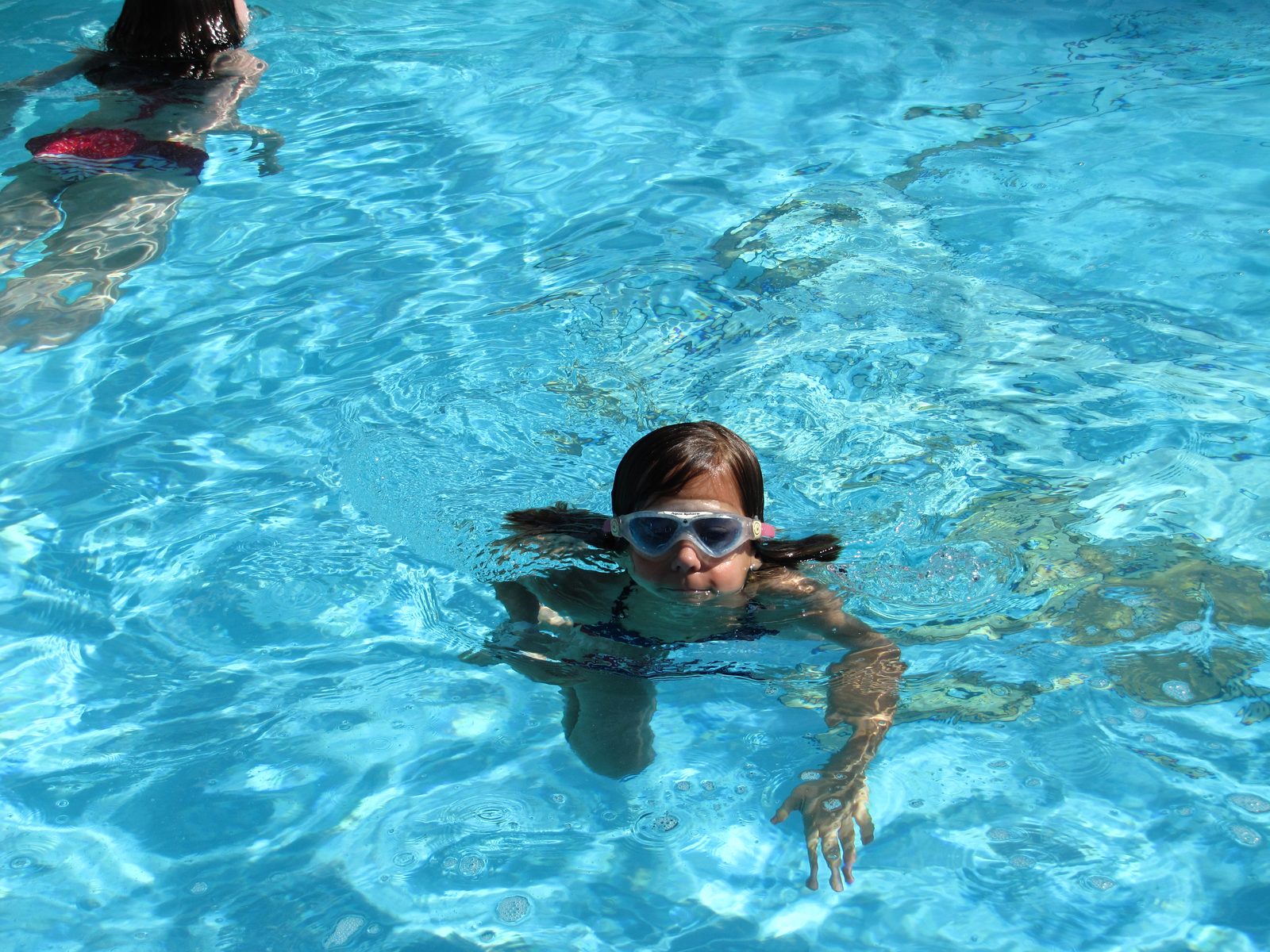 Lisa in the pool, our first stop on the Dream