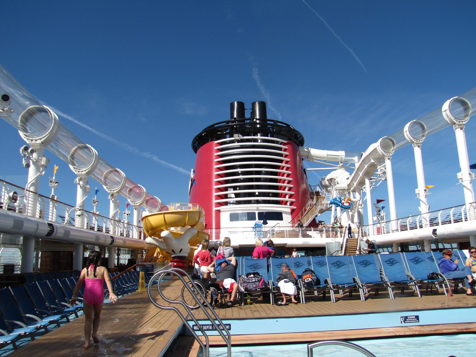 AquaDuck, the funnel and poolside chairs