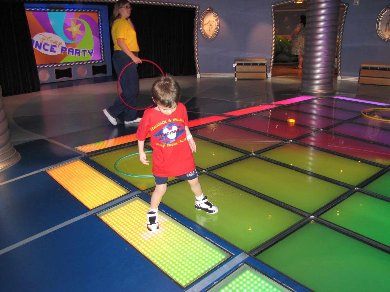 Thomas on the dance floor at the kids club